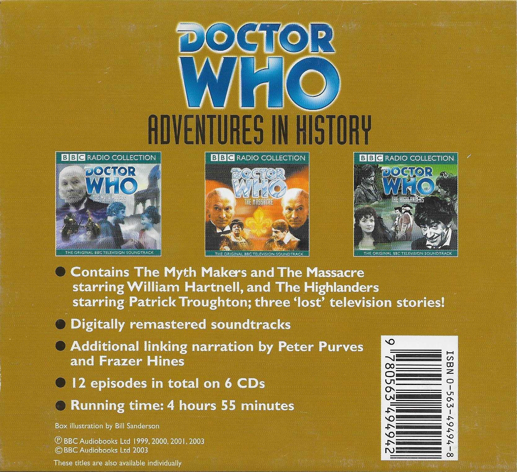 Picture of ISBN 0-563-49494-8 Doctor Who - Adventures in history by artist Donald Cotton / John Lucarotti / Gerry Davis	 from the BBC records and Tapes library